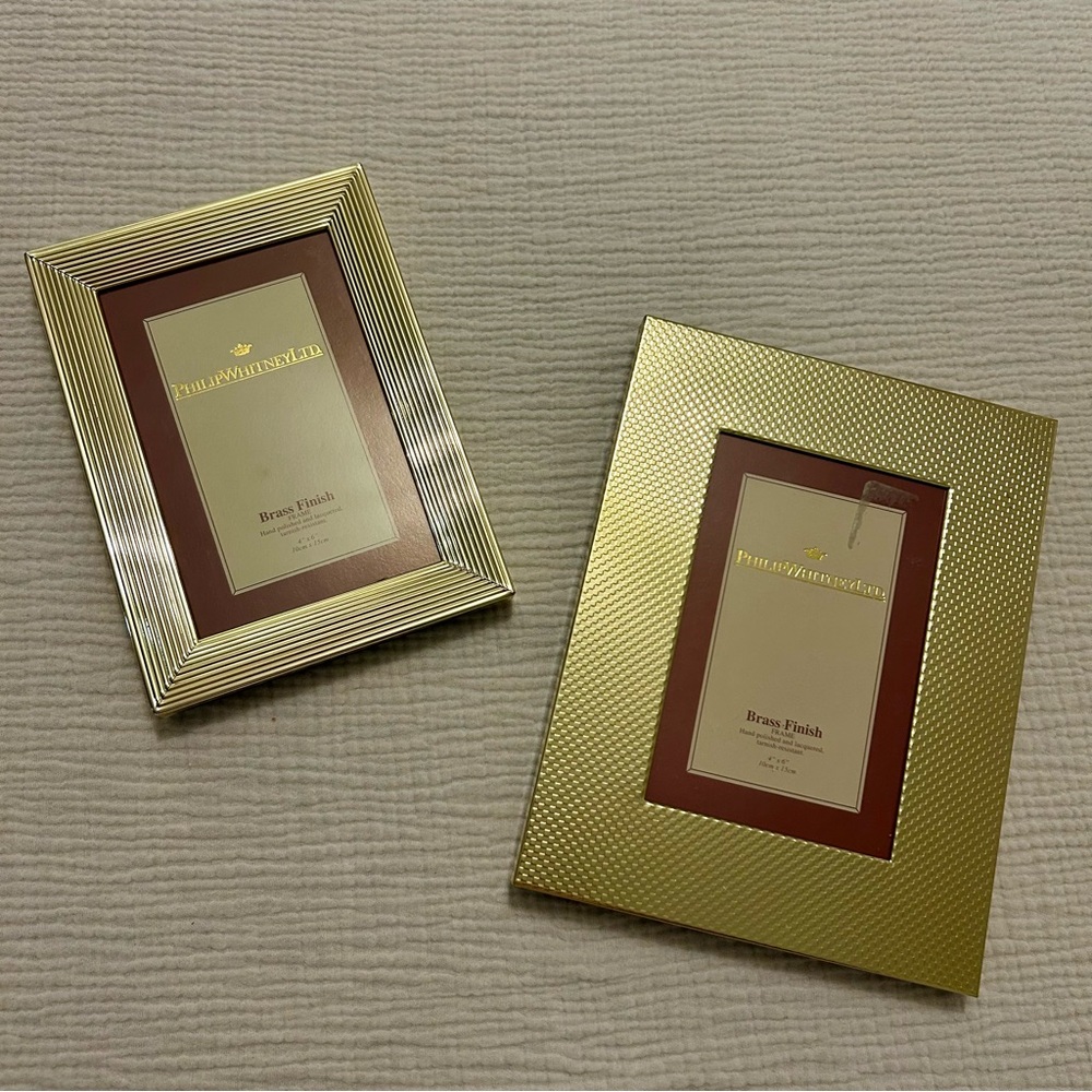 Philip Whitney Ltd Vintage Brass Picture Frame Set of 2